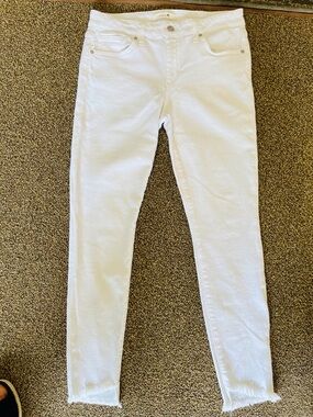 JOE’S white stretch skinny denim jeans